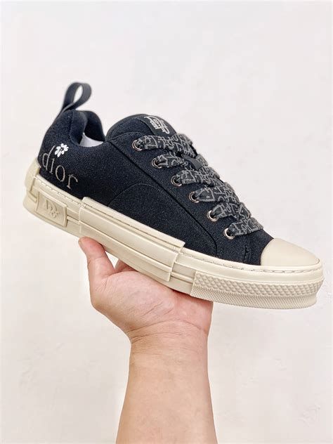 Dior B23 Skater Low Top ERL Black Cotton Canvas 